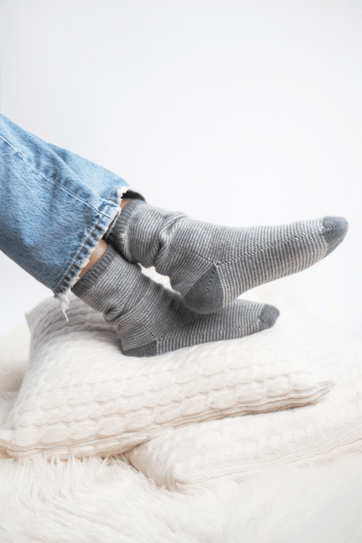 Nimbus Possum Merino Striped Socks