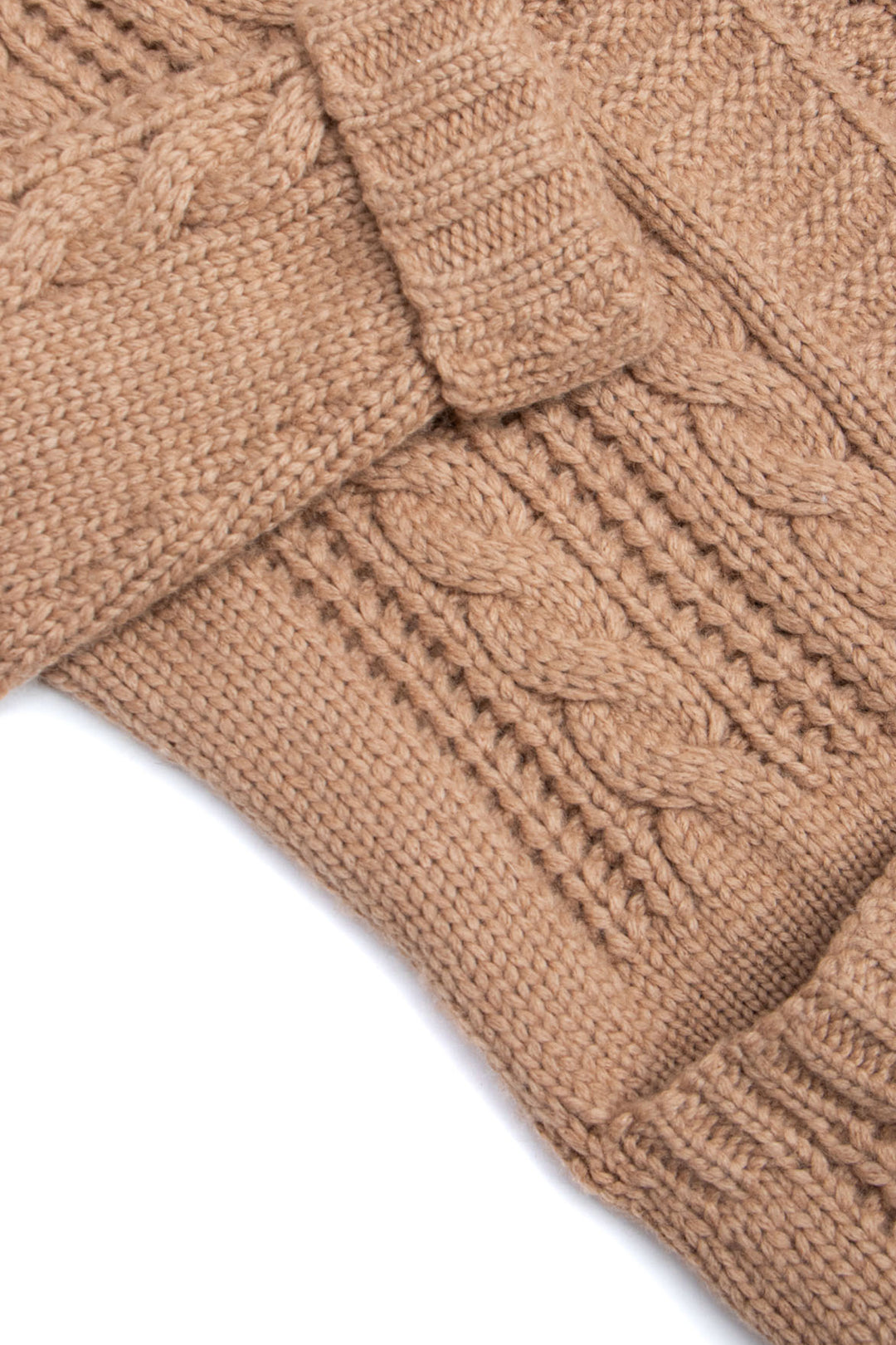 Mens Chunky Knit Camel Cable Jacket