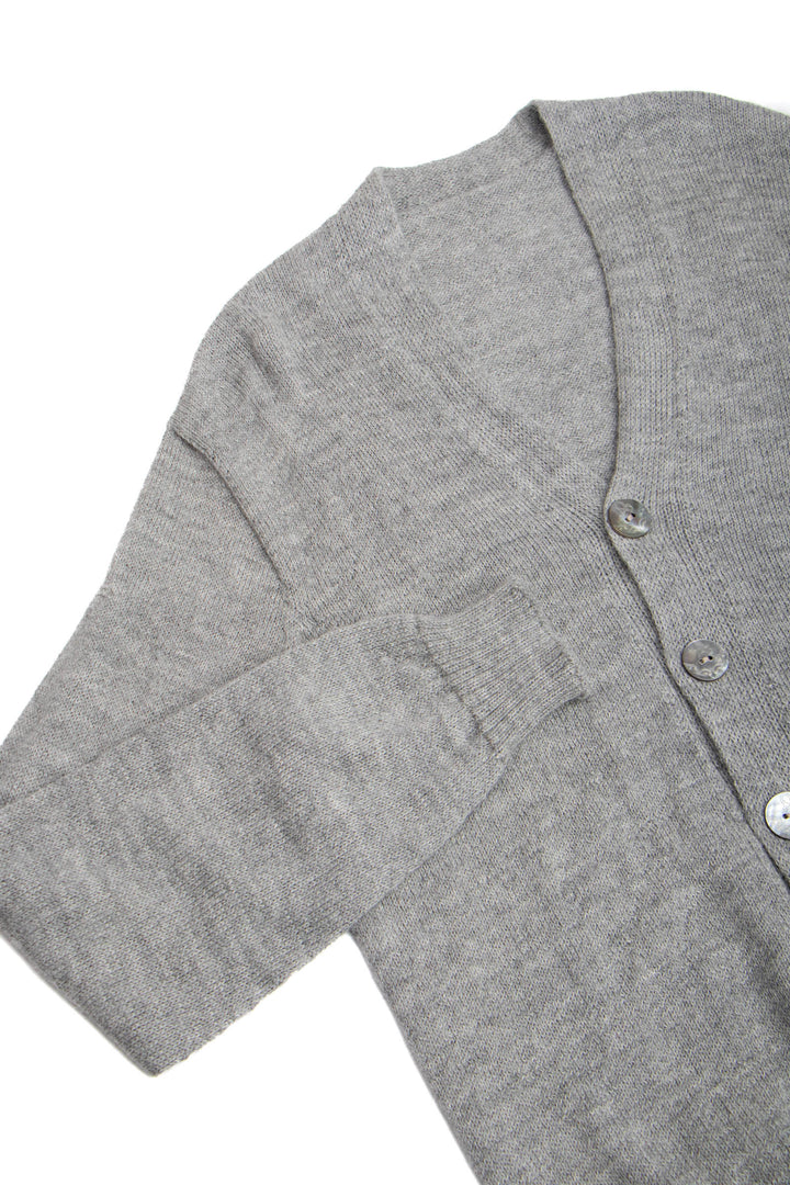 Gray cardigan with buttons on a white background #colour_cool-grey