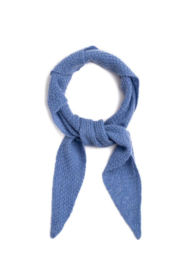 Cashmere triangle scarf #colour_estate-blue