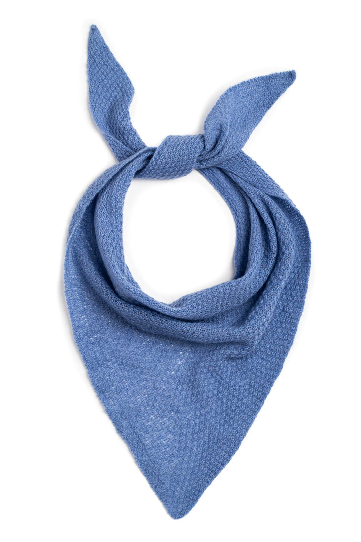 Cashmere triangle scarf #colour_estate-blue