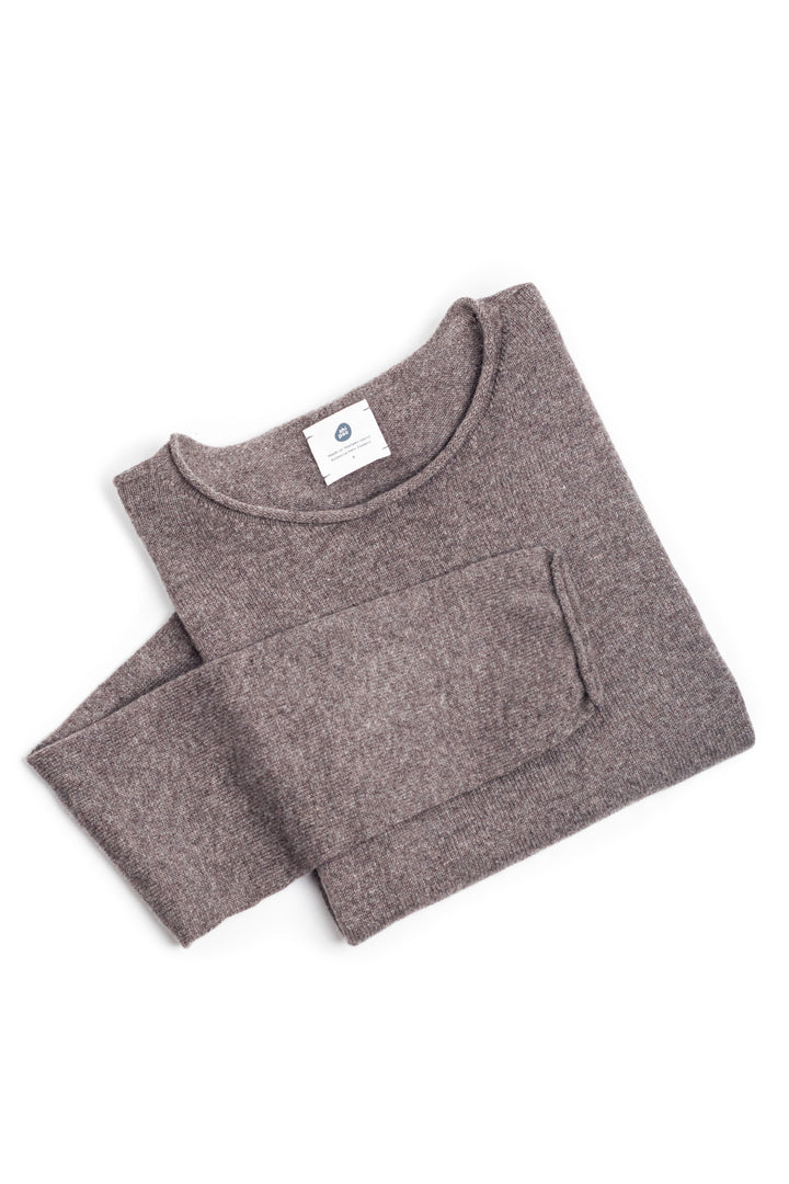long sleeve cashmere t shirt - #colour_elk-grey