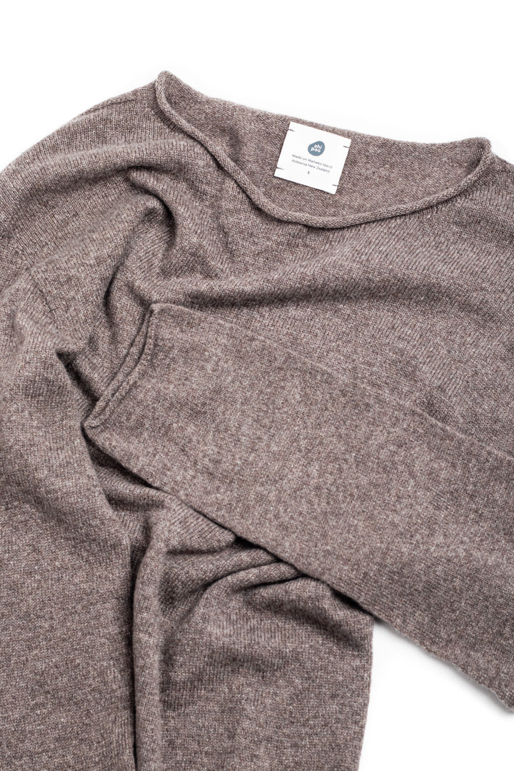 long sleeve cashmere t shirt - #colour_elk-grey