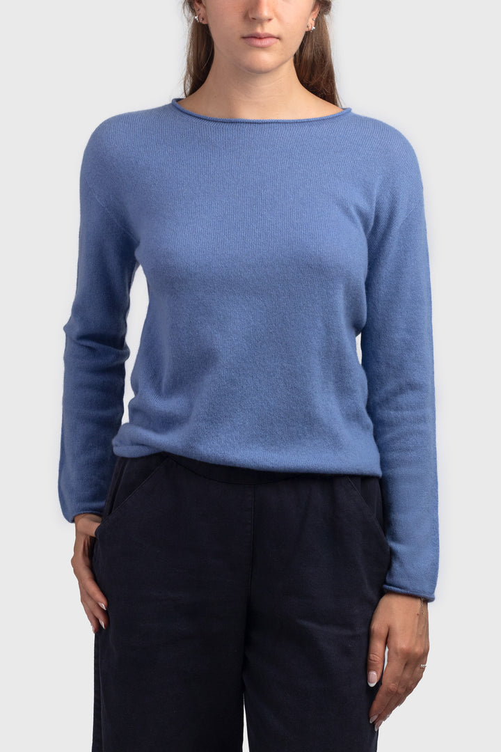 long sleeve cashmere t shirt - #colour_estate-blue