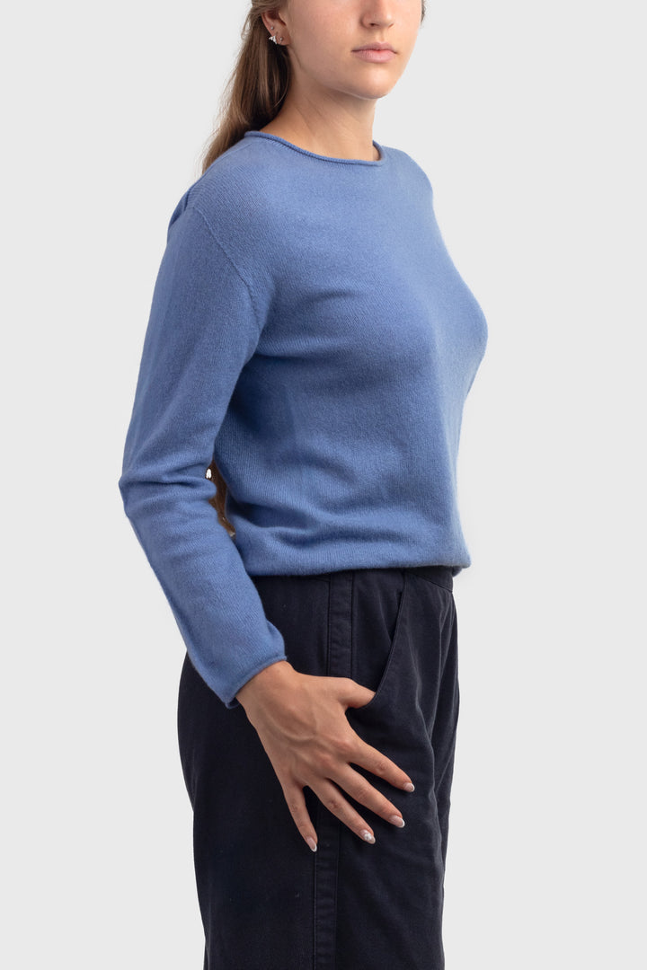 long sleeve cashmere t shirt - #colour_estate-blue