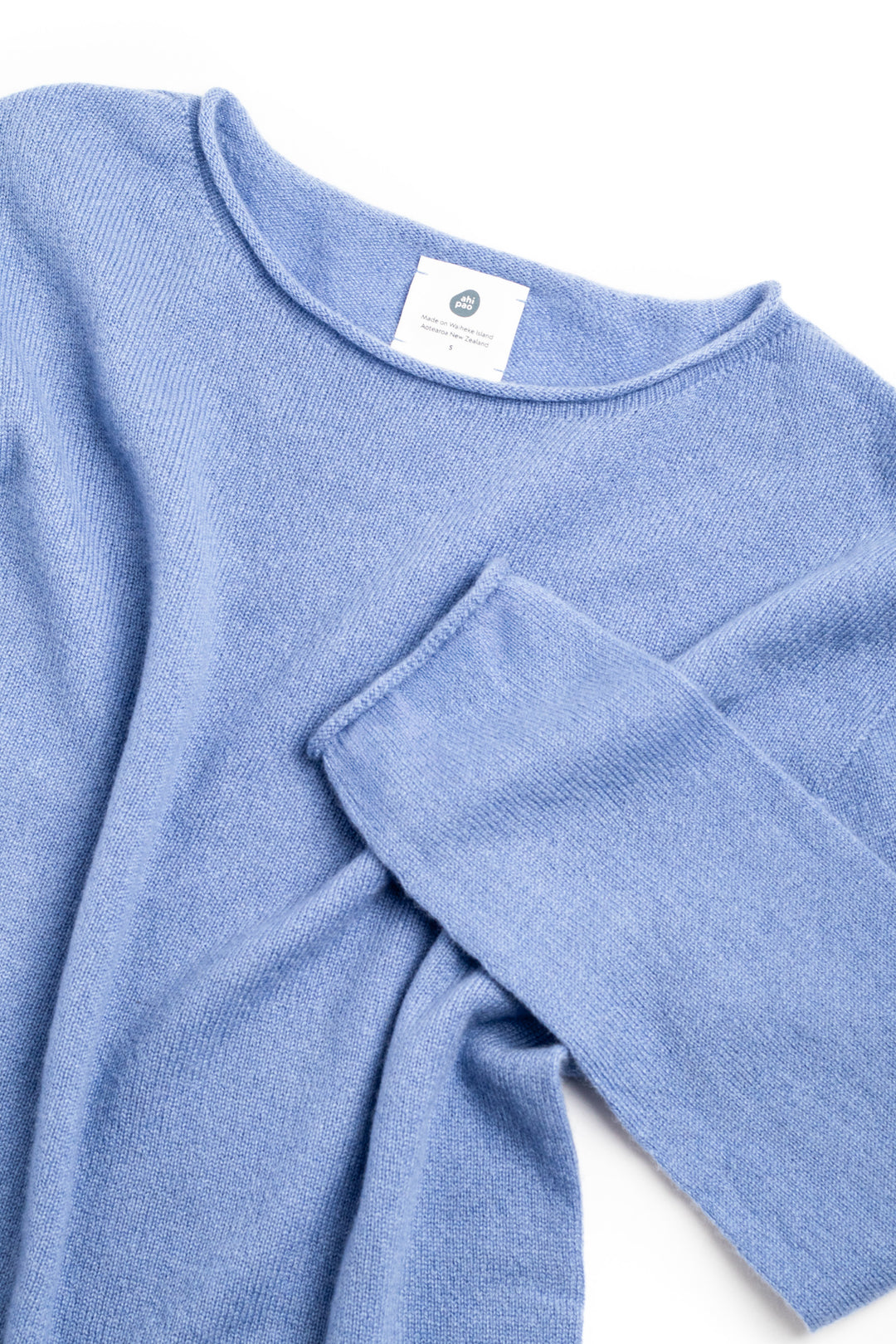 long sleeve cashmere t shirt - #colour_estate-blue