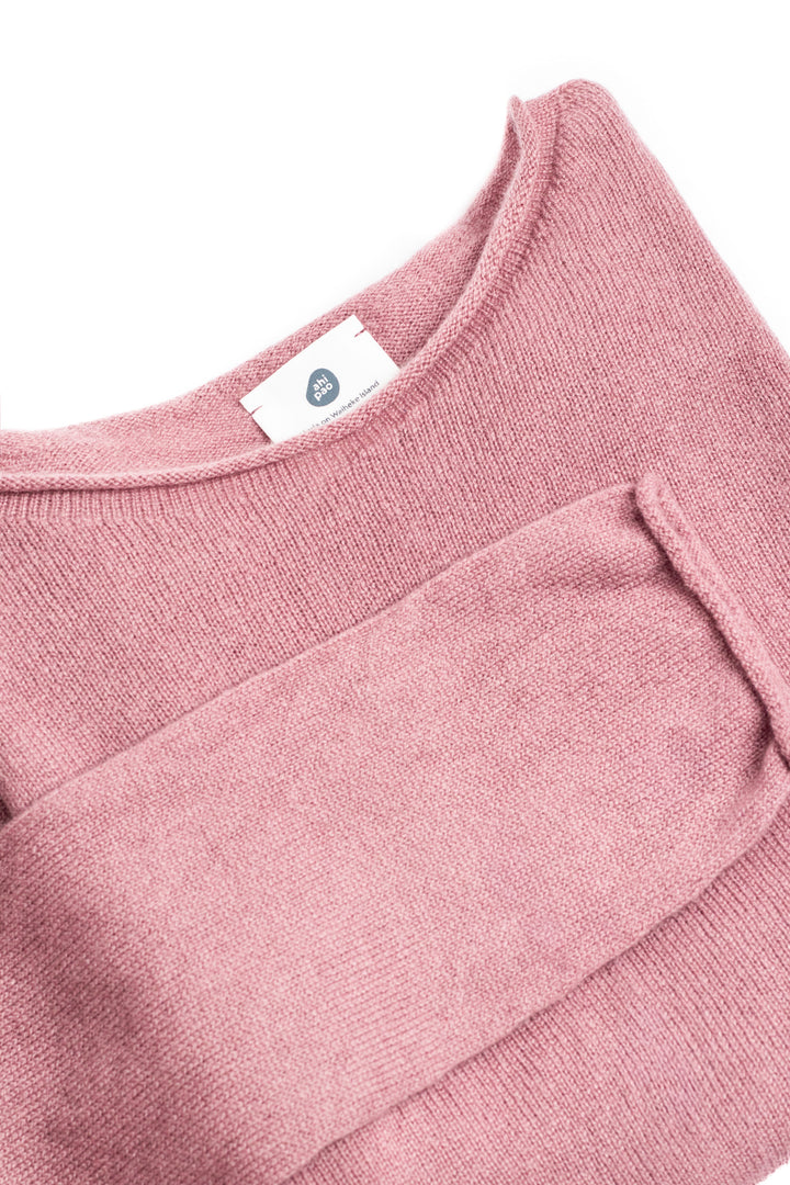 long sleeve cashmere t shirt - #colour_shawl-pink