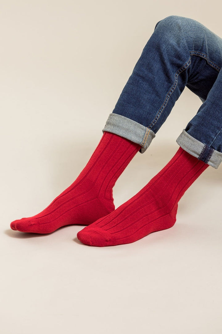 Cashmere Mens Ribbed Socks