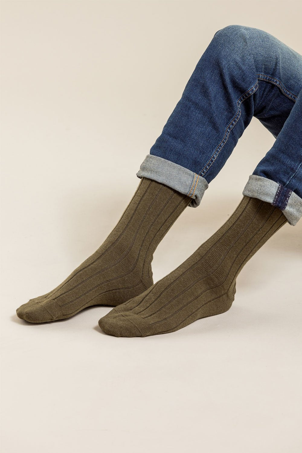 Cashmere Mens Ribbed Socks