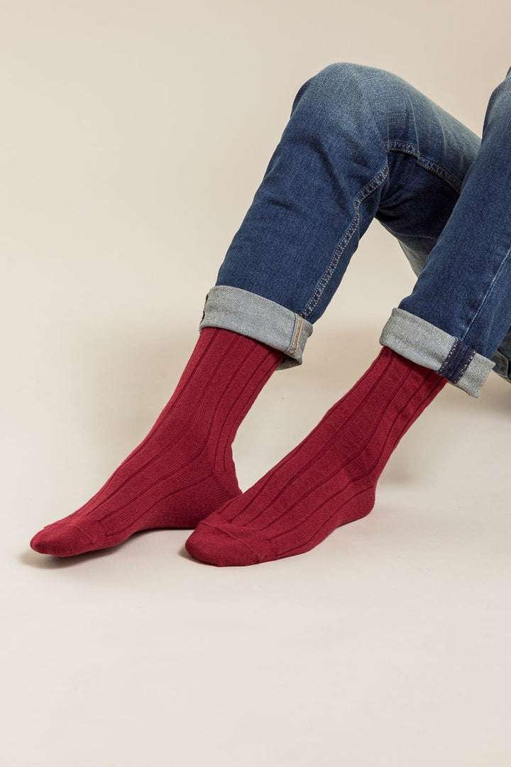 Cashmere Mens Ribbed Socks